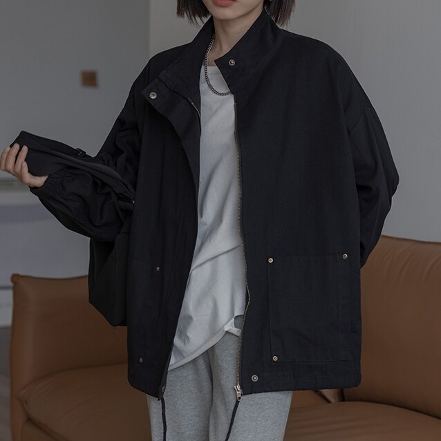 アウター　ジャケット　コート　トレンチコート アウターレディース コートレディース 春アウター　秋アウター　トレンチ　ショート丈 スタンドカラー オーバーサイズ アウター ミドル丈 大きいサイズ