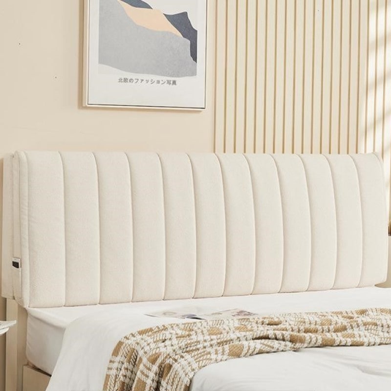 ヘッドボード シンプル デザイン セミダブルベッド 120cm サイズ ヘッドカバー クッション 背もたれ 収納ポケット おしゃれ かわいい 多機能 後付け ベルベット ホワイト 6色