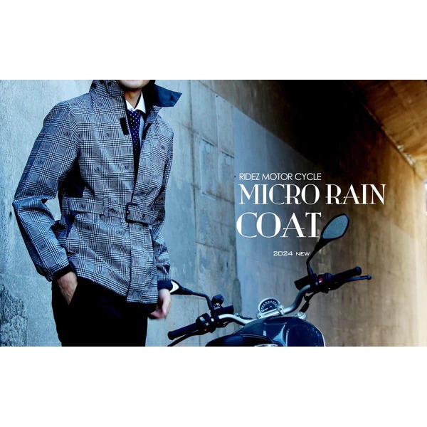 RIDEZ MCR05 MICRO RAIN COAT CHECK S レインコート
