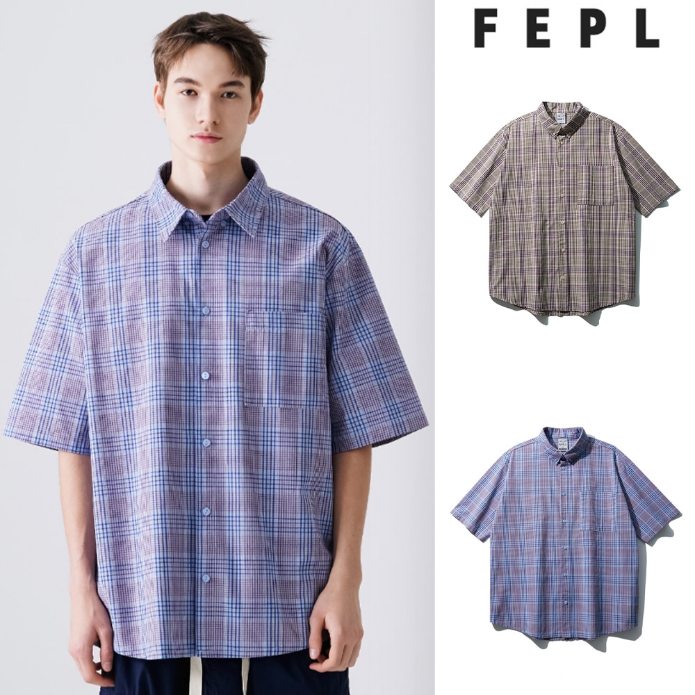 [FEPL] Washed Check Short Sleeve Shirt