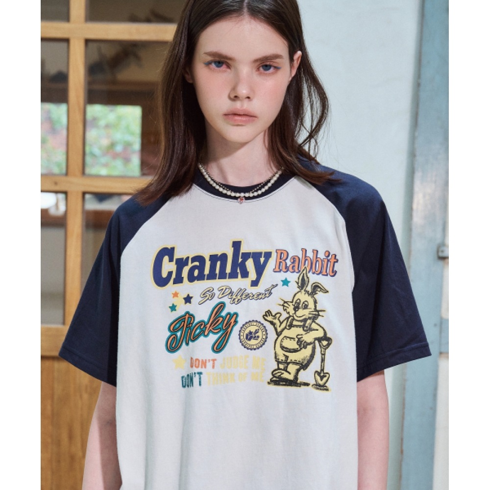 CPGN STUDIO ピーキーレビットラグランショートスリーブ T シャツスターホワイト