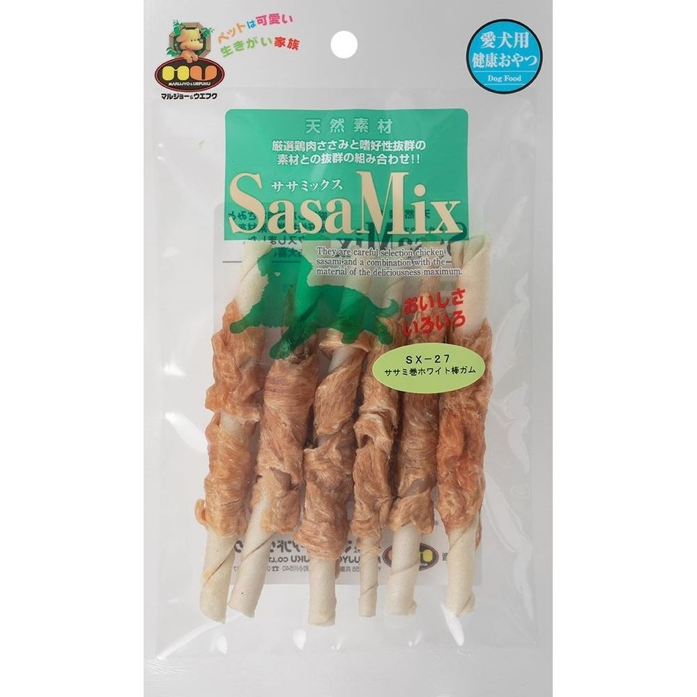 （まとめ買い）マルジョー&ウエフク ササミックス ホワイト棒 6本 犬用おやつ [x10]