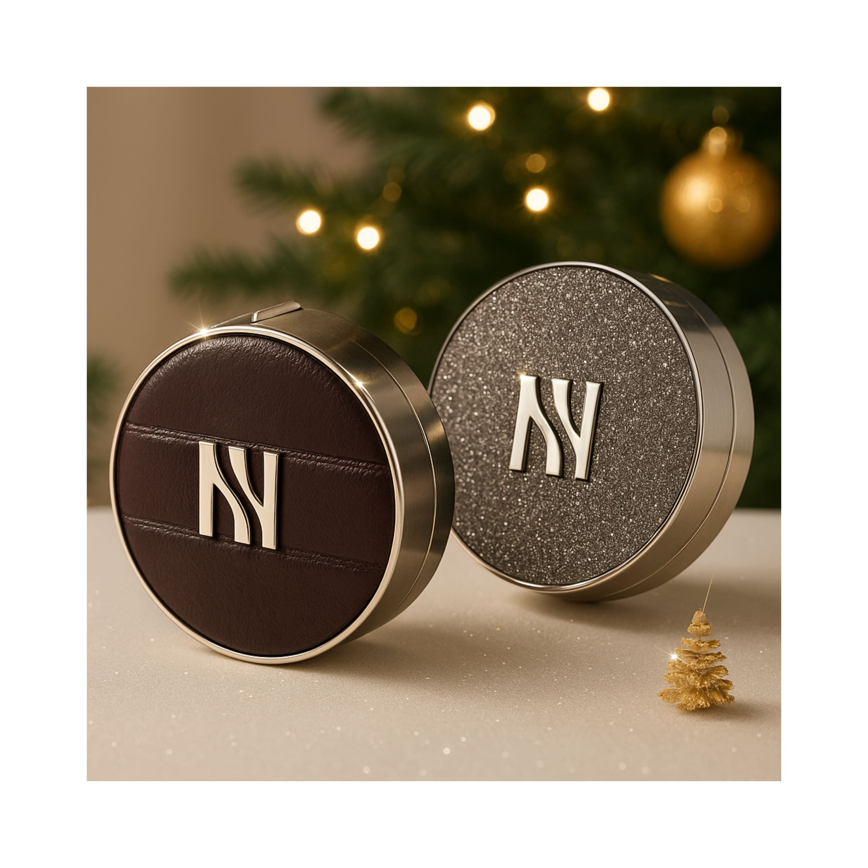 【[HE RA ホリデー 】ブラッククッションホリデーケース(メタリック/ブラウン) + リフィル15g