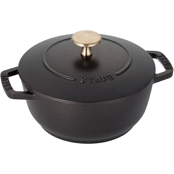 ストウブ staub Wa-NABE M 18cm ブラック ワナベ 鋳物ホーロー鍋 調理器具 おすすめ 調理グッズ キッチングッズ 料理 お洒落 スタイリッシュ 話題 おしゃれ