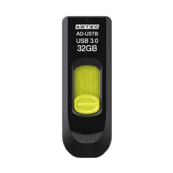 （まとめ） アドテック USB3.0スライド式フラッシュメモリ 32GB ブラック&イエロー AD-USTB32G-U3R 1個 5セット 8,692円