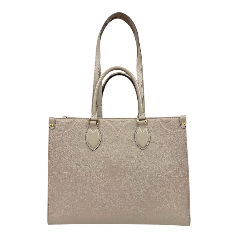 ルイヴィトン オンザゴーMM モノグラムアンプラント ショルダーバッグ モノグラムアンプラント M45607 ベージュ LOUIS VUITTON 中古
