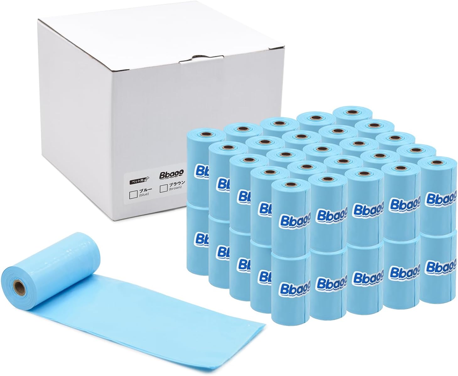Bbaoo うんちが臭わない袋 犬うんち処理袋 (17.5x27cm)75個入り5ロール無香料 防臭ポリ袋 お散歩マナー袋 サニタリー袋 お出かけ 車内 猫砂用 厚さ.2mm 持ち運び便利カラー:ブル