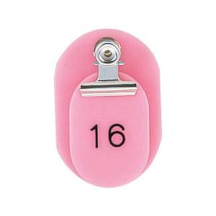 ORIONS 親子番号札(小判型) 番号(1-50) 大小2枚組(目玉クリップ付) ピンク CT-1-1-P