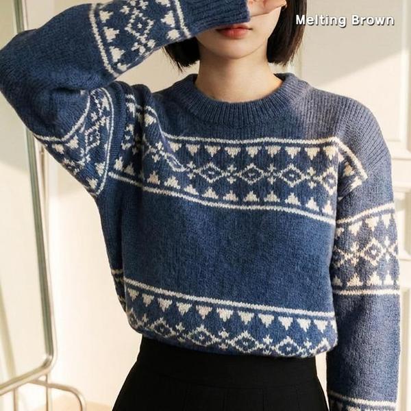 女性ノルディックニットプルオーバースウェットPR26