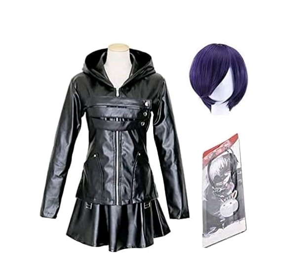 東京喰種トーキョーグール霧嶋董香（霧嶋董島）ふりコスプレ衣装上下＋ロングソックス＋ウィッグ（メンズXL）