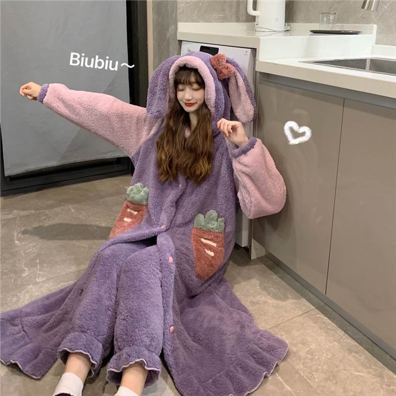 ばら売り ルームウェア パジャマ 着ぐるみ 上下セット 単品 ワンピース パンツ 2点セット 部屋着 寝巻き ナイトウェア ツーピース 2wey うさ耳 フード付き ウサギ リボン 人参 ふわふわ 5,443円