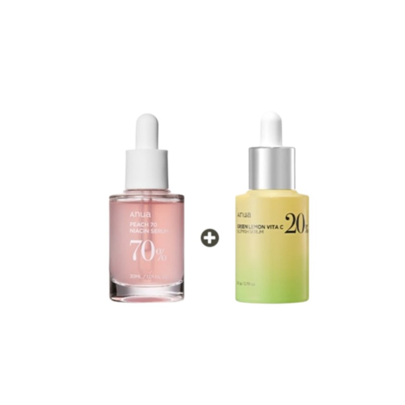 ブライトニングセット（桃 70 ナイアシン セラム 30ml+グリーンレモン ビタC 雑ティーセラム 20g)