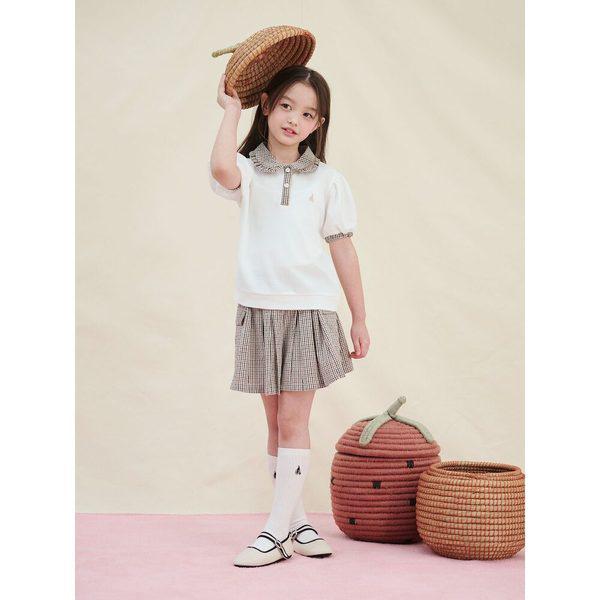 [BEANPOLE KIDS] 女の子チェック半袖カラーTシャツアイボリー（BI5242G040） 7,986円