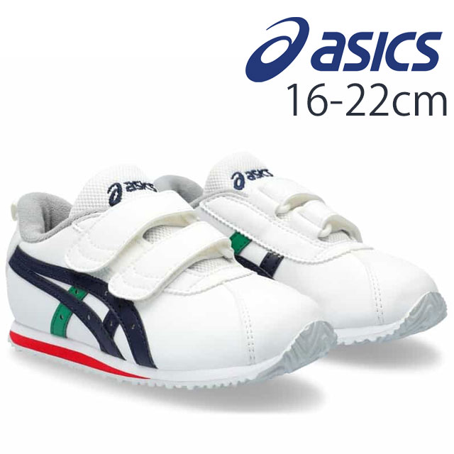 アシックス スニーカー キッズ 男の子 コトラ ミニ SL 2 スクスク ローカット ジュニア ベルクロ 運動靴 マジックテープ 通学 1144A383 107 ホワイト/ダークネイビー 子供靴