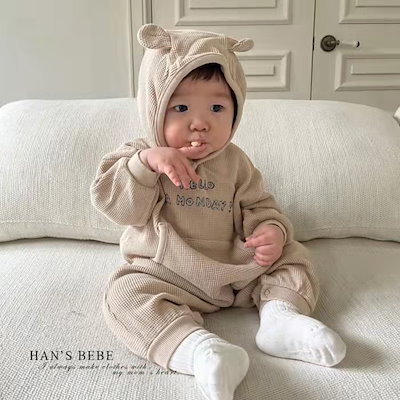 春の新作 ベビー服 クマの耳 ロンパース 女の子男の...のサムネイル