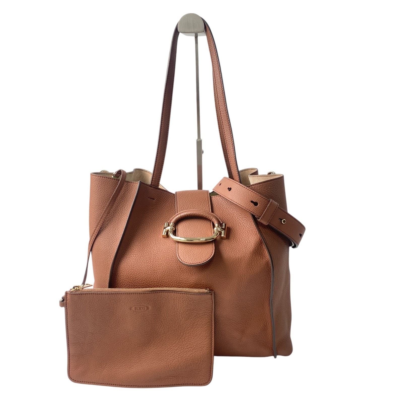 トッズ TODs レディース 2way Tリング レザー トートバッグ ショルダーバッグ ポーチ付き