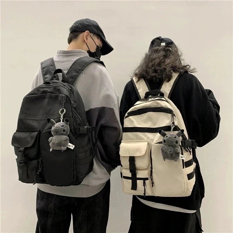 ブラックパソコンバッグ防水スクールバッグ耐摩耗通学リュック韓国ファッションカジュアルズックバッグショルダーバッグレディース買い上げの方にマペットチャームをプレゼント 母の日 バックパック