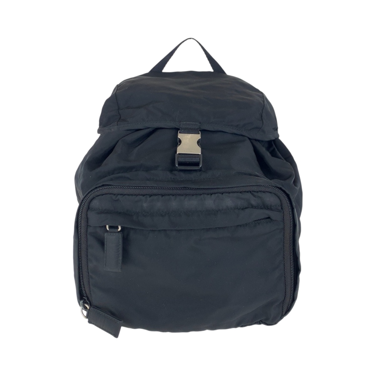 美品 テスート 三角ロゴプレート ブラック 黒 シルバー金具 ナイロン リュック・デイパック バックパック レディース 500912