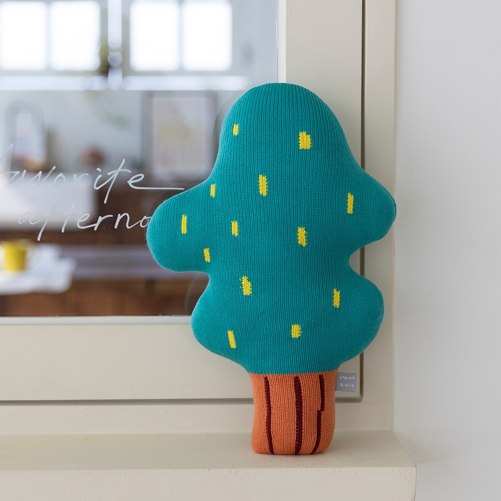 ウェーブ 木 ニット 人形 Blue Green