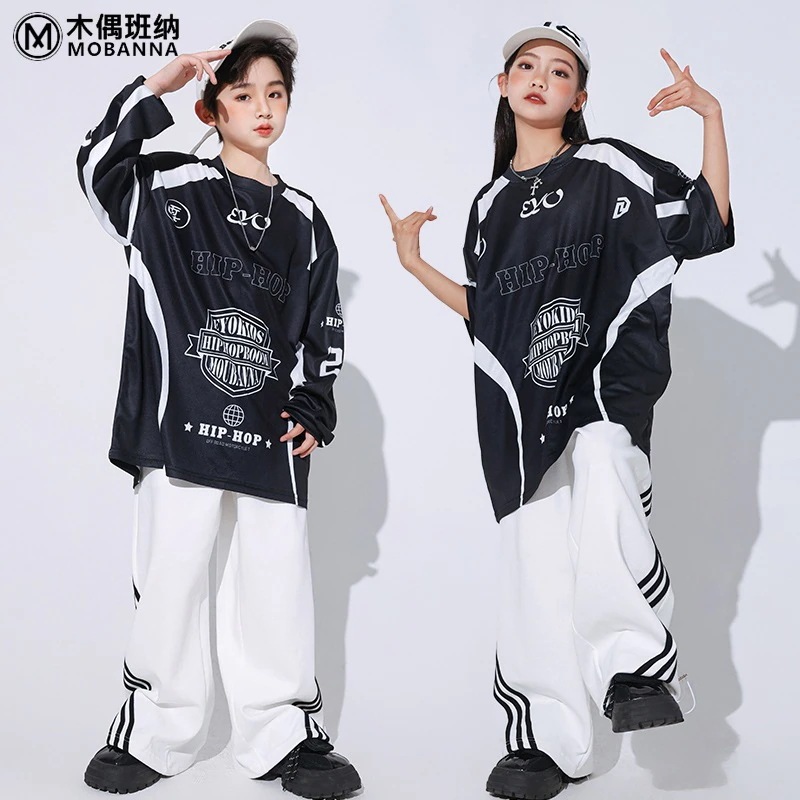 街舞児童潮服ヒップホップ風男児爆街セットhiphop童装少年潮クール六一演出服装