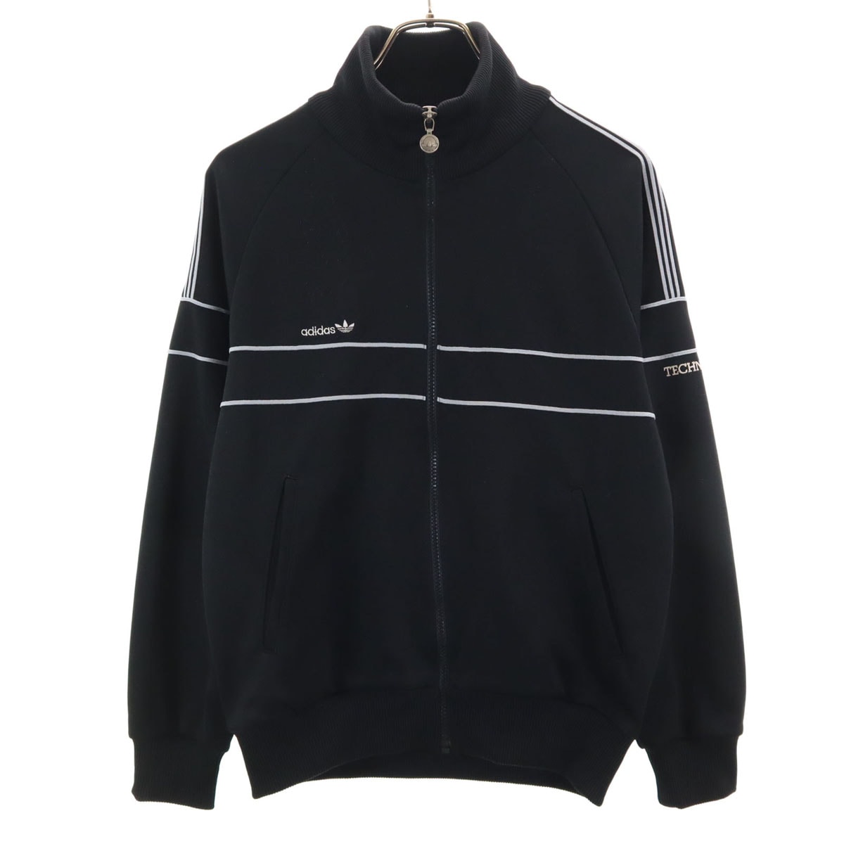 70s 西ドイツタグ ヴィンテージ トラックジャケット M ブラック デサント テクノ ジャージ メンズ 古着