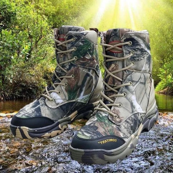Outdoor Hunting Boots Camouflage Winter Snow Boots Waterproof Tactical Camo Hunting Fishing Boots
