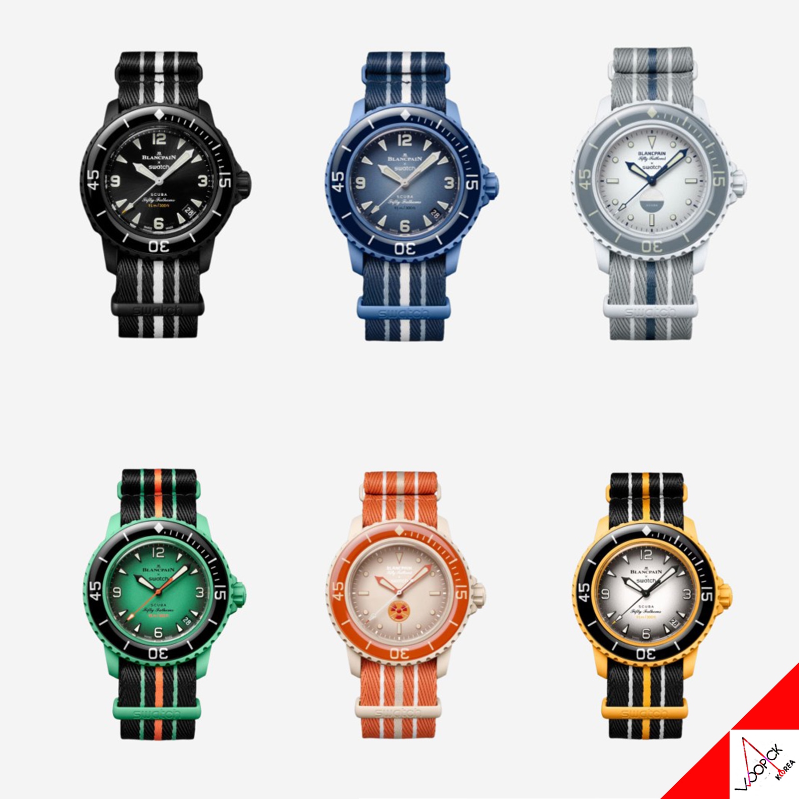 SWATCH x BLANCPAIN BIOCERAMIC SCUBA FIFTY FATHOMS Collection Watch Series 6 Type/正品