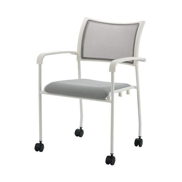 ジョインテックス 会議イス GKM-A50 ホワイト 肘付キャスタ付 23,235円