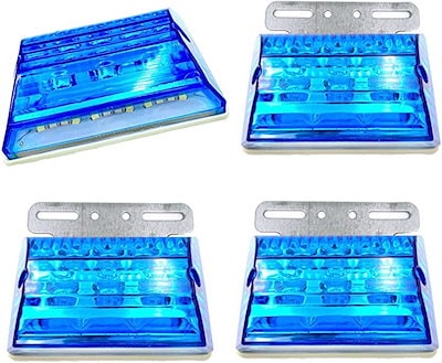 他サイト： 汎用 LED サイド マーカー 24V トラック デコトラ ダウン ライト ランプ 路肩灯 防水 大型 車( ブルー4個, 中)の商品画像
