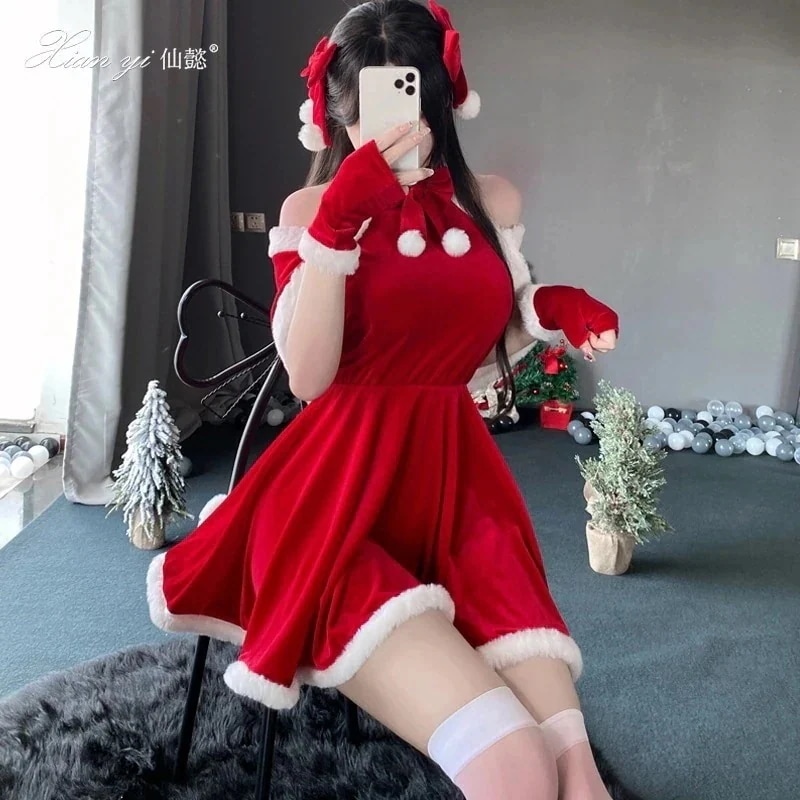 コスプレコスム女性パフォーマンス共同ドレス新純粋な欲望風ドレスステージ女性パフォーマンス衣装 クリスマス 25大人気サンタコス