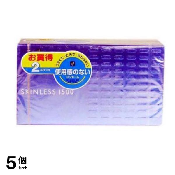 オカモトコンドーム スキンレス1500 24個入 (12コ入×2箱パック) 5個セット