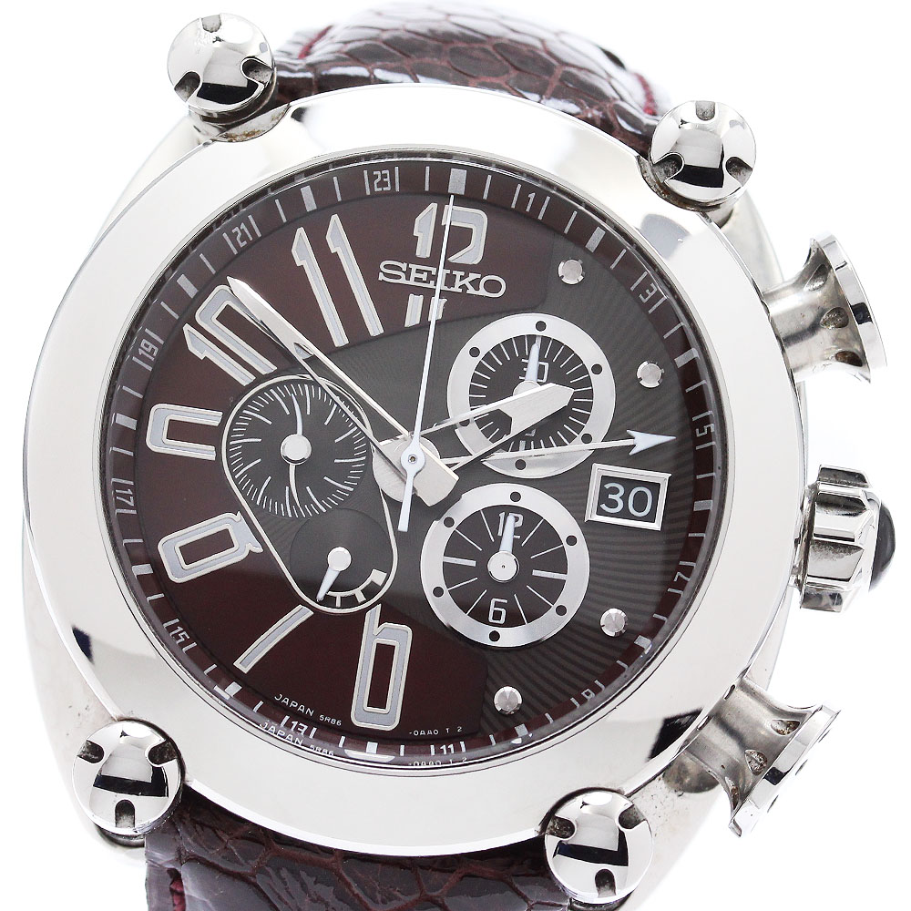 セイコー SEIKO SBLA027/5R86-0AA0 ガランテ GMT クロノグラフ スプリングドライブ メンズ _875785【中古】