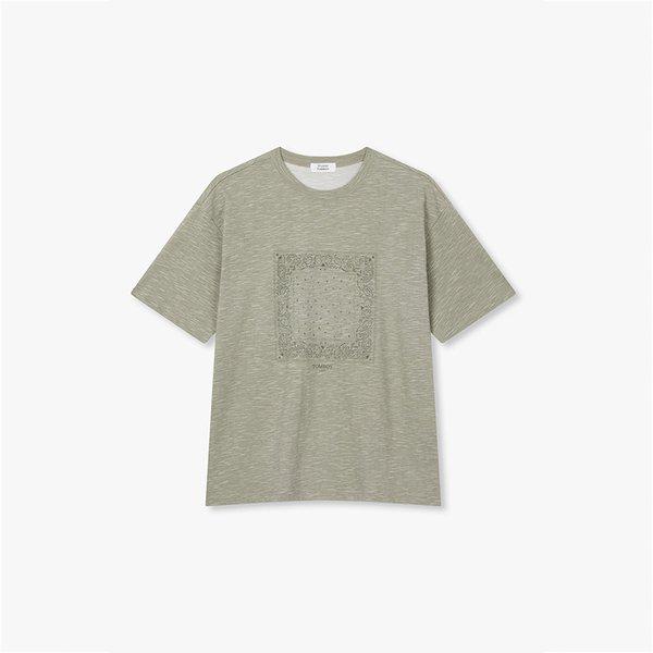 [MEN] バンダナプリントスラブ半袖Tシャツ 91M6222321 2種択1