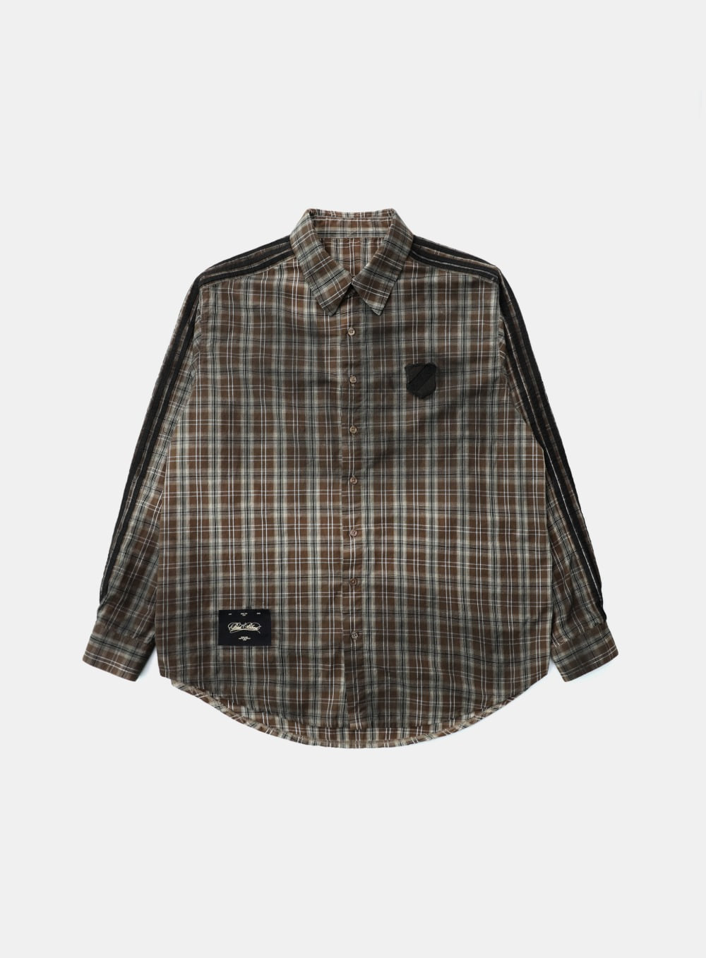 【BADBLOOD】 VINTAGE BILLY CHECK SHIRT LARGE FIT : BROWN
