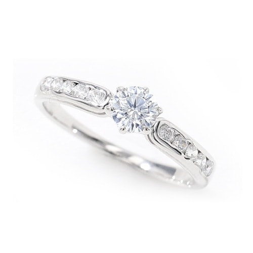 スワロフスキージルコニア使用 直径4.5ｍｍ エンゲージリング K18ゴールド仕上げ プラチナ仕上げ 全2色