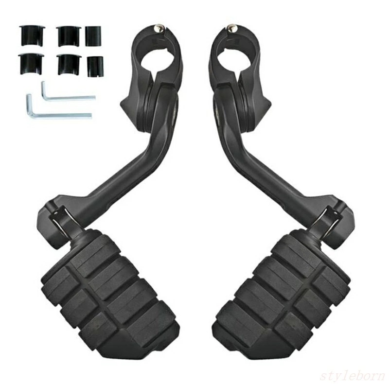 【新製品の特典】ハイウェイ ペグ フットペグ 25mm-32mm 取り付けサイズ調整可能 　汎用 エンジンガードなどに ブラック / クローム アメリカン 長距離が楽になる カスタム アルミニウム合