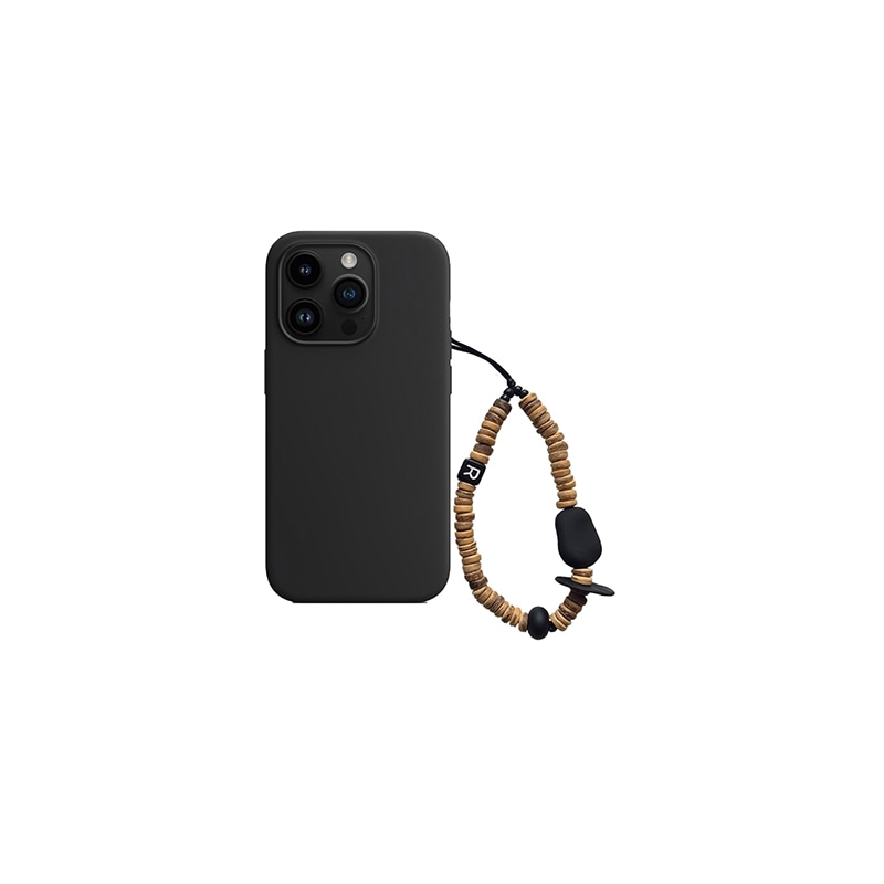 nature beads phone strap short brown