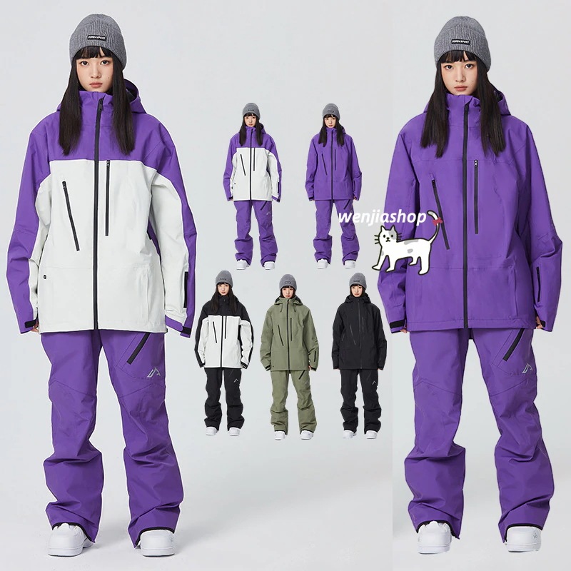 スノーボードウェア 上下セット レディース メンズ 防水10000mm スキーウェア ジャケット アウター パーカー ロングパンツ 韓国風 スノボウェア プルオーバー 防水防寒防雪保温防風通気