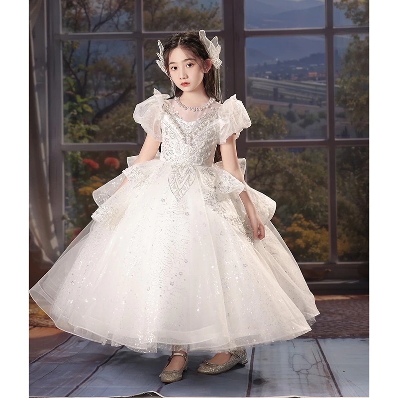 ウェディングドレス 子供 ワンピース 【人気商品】キッズ 子供ドレス女の子ウエディングドレス女の子ピアノ演奏バースデープリンセスドレス