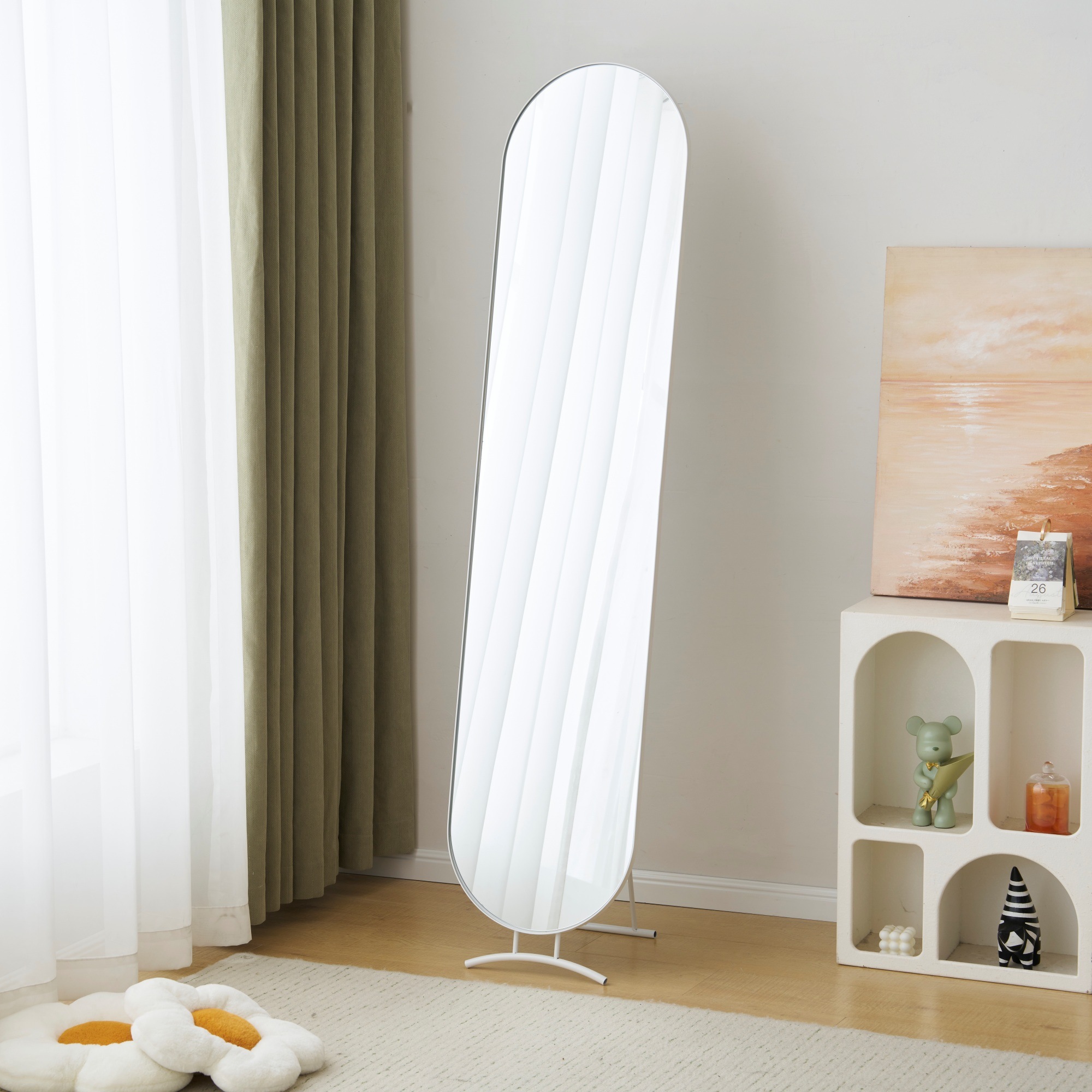 【国内出荷】【40cm】スタンドミラー 玄関 全身 姿見 全身鏡 おしゃれ ミラー スタンド 楕円形 アーチ型 壁掛け 立て掛け DIY 自撮り鏡 姿見 ミラー 鏡 壁掛け鏡 全身鏡 飛散防止加工 全