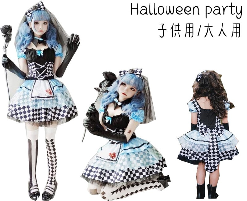 【本日限定】ロリータ ワンピース ハロウィン コスプレ 衣装 大人 ハロウィーン 変身仮装 レディース Halloween party dress パーティー衣装 メイド衣装 道化師 吸血鬼 コスチュ