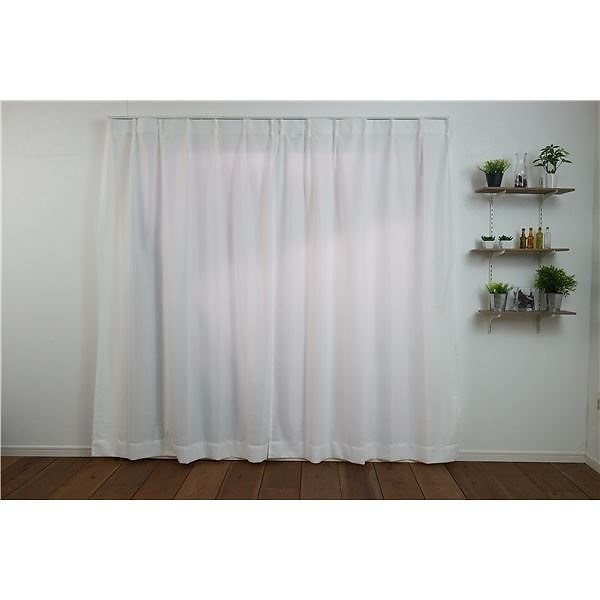 ミラーレースカーテン 幅100cm丈198cm ナチュラルホワイト 1枚入 防炎加工 柄 ロワール