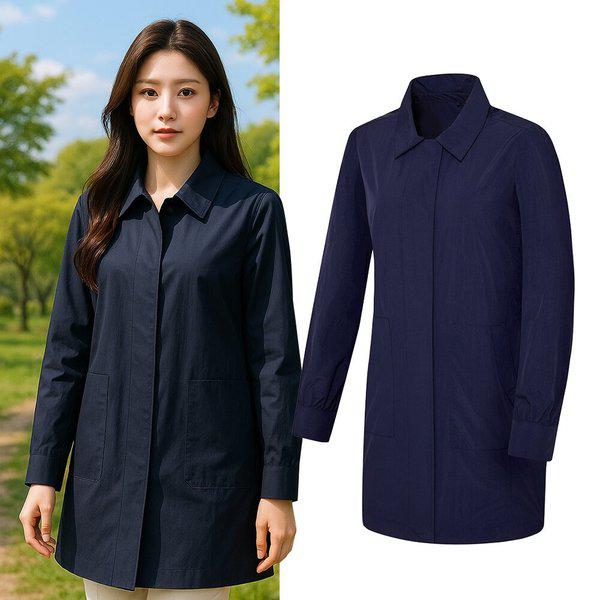 女性 春 シャツ型 ロング丈 登山用ウインドブレーカージャケット KSC626SJ3W