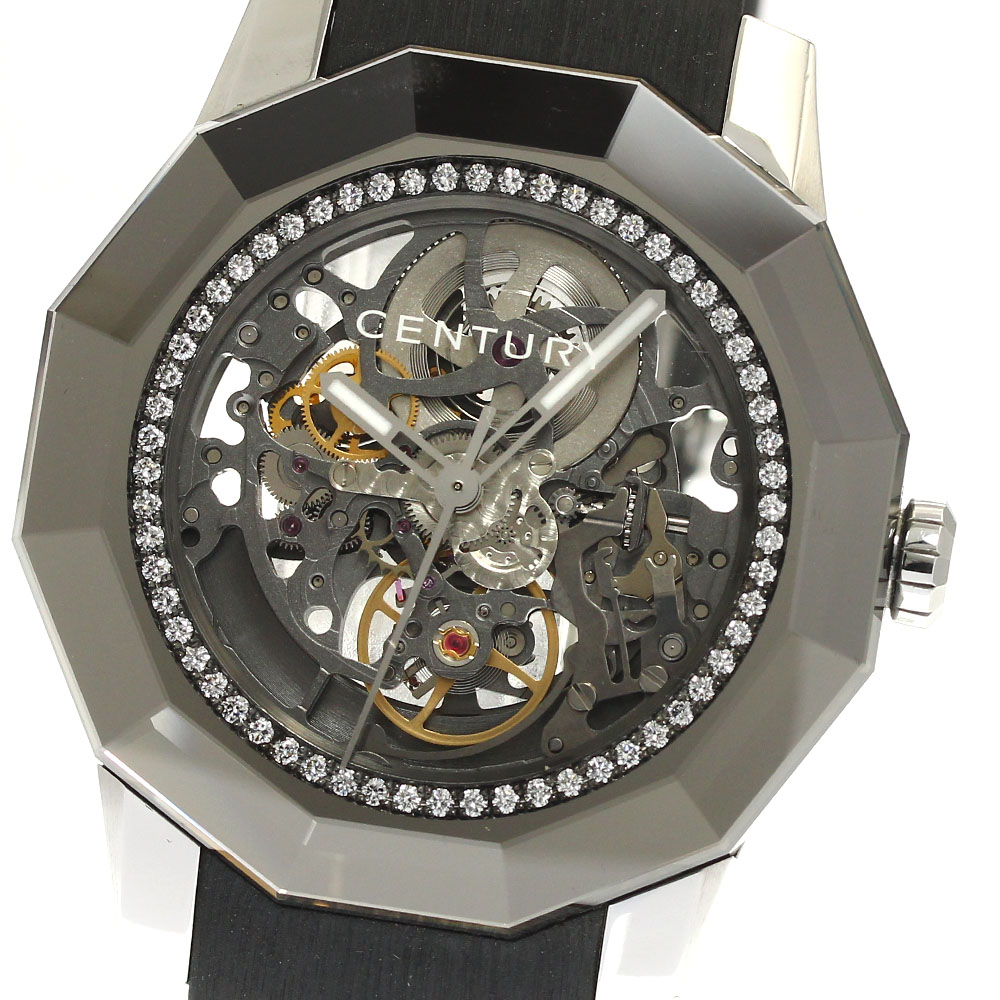 センチュリー CENTURY 606.7.N.03.15D.QYO プライムタイム スケルトン ダイヤモンド 自動巻き メンズ 良品 箱付き_884849【中古】