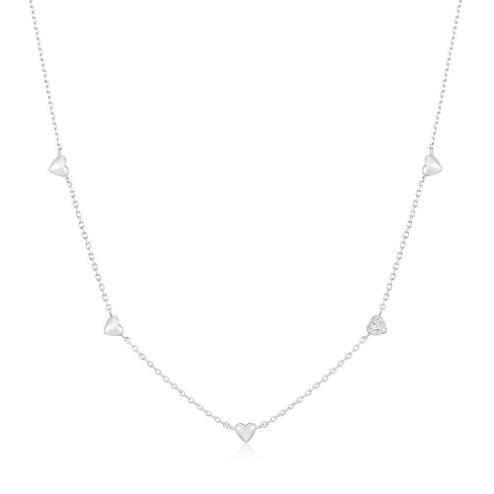 ANIA HAIE シルバーパヴェパフハートステーション 925 シルバーネックレス N074-05H