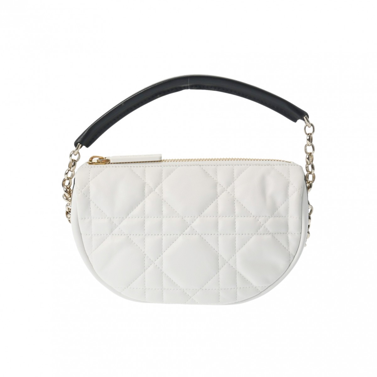 CHRISTIAN DIOR クリスチャンディオール ヴァイブ ホーボーバッグ ホワイト/ブラック レディース レザー ショルダーバッグ Aランク 中古 銀蔵 108,901円