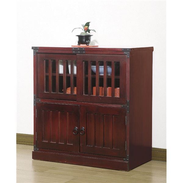 民芸調タンス/水屋 木製(桐) 幅67cm (完成品)