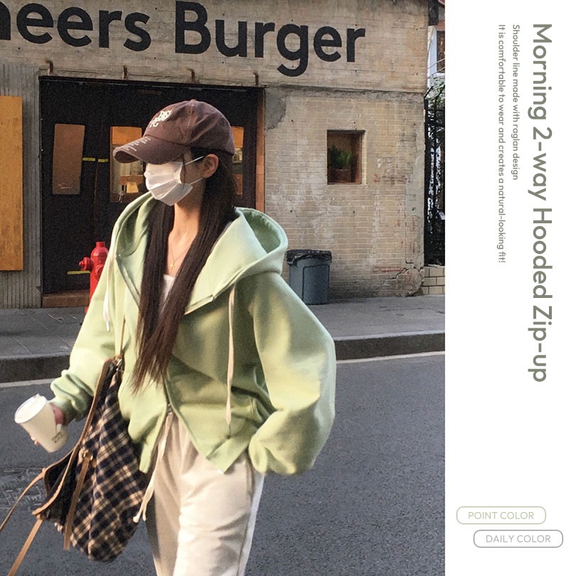 [MADE] モブニング配色ツーウェイジップアップパーカー jp1179