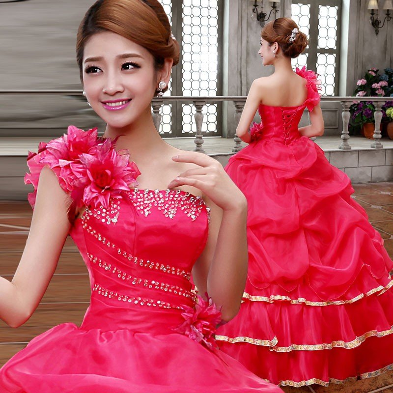 カラードレス ウェディングドレス ロングドレス 演奏会 コンサート 舞台衣装 大きいサイズ ワイン ローズ