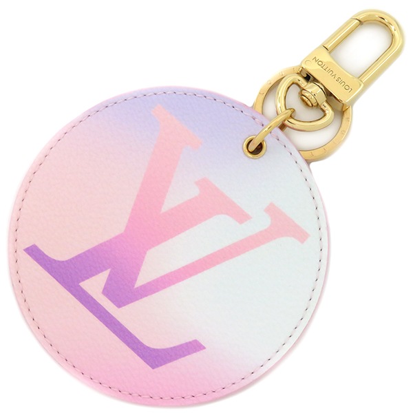 ルイヴィトン LOUIS VUITTON キーホルダー ポルトクレ イリュストレ GP レザー ゴールド×ピンク グラデーション キーリング M00666 BC0232 【箱】【中古】